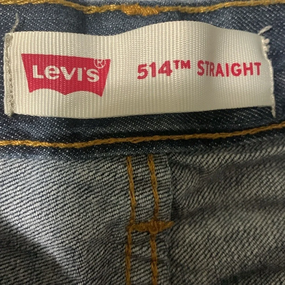 Levis 514 Straight Leg Boys Jeans Dark Wash Denim Size 12 Regular 26x26 Blue‎